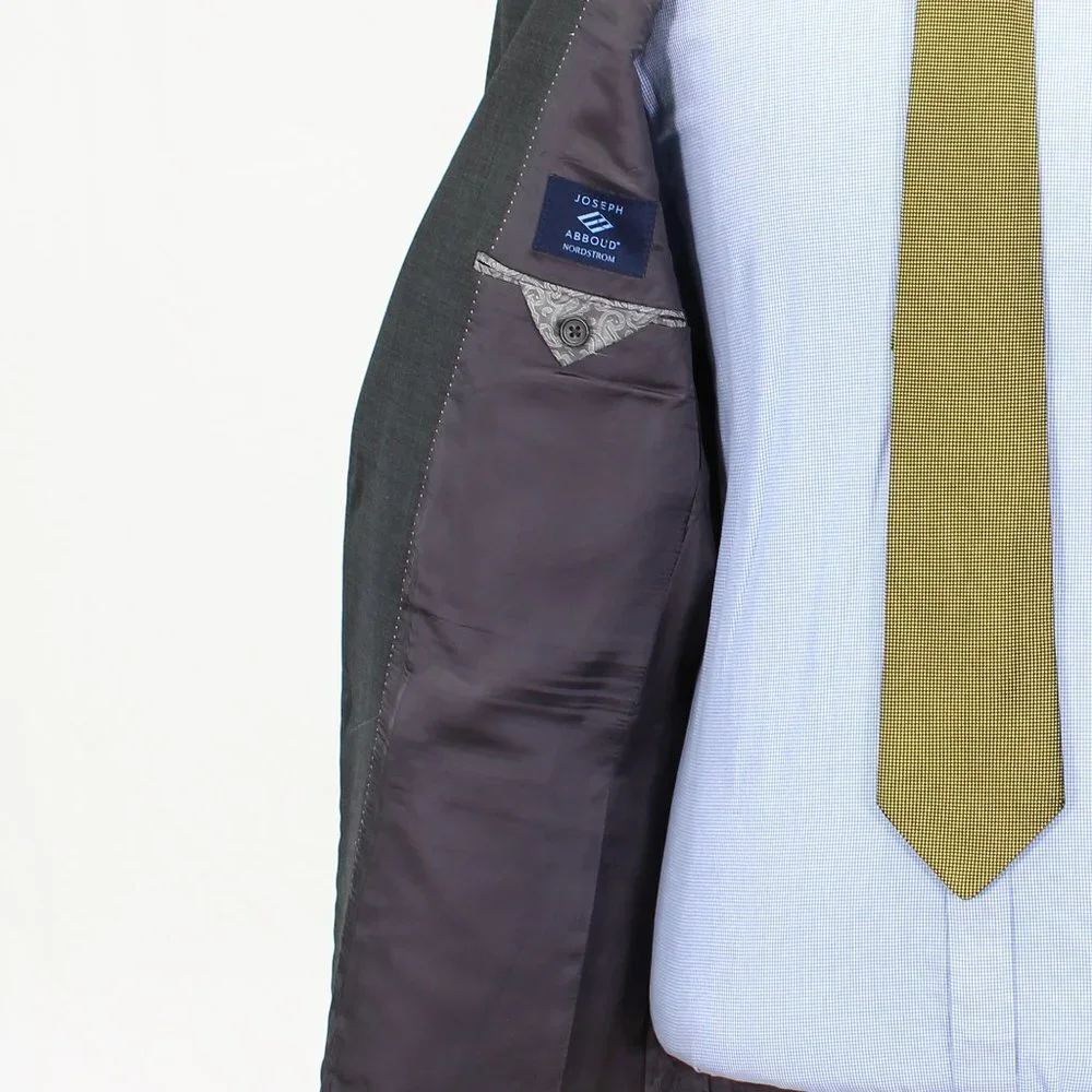 Joseph Abboud 42L Gray Solid 2-Button Sport Coat Blazer Jacket B502